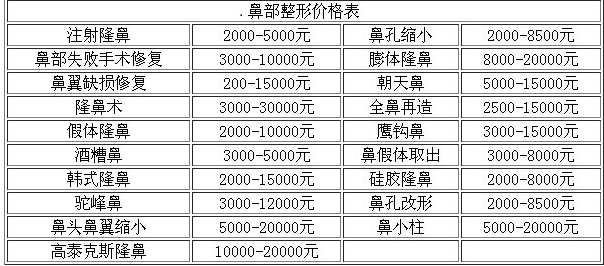 上海九院做隆鼻多少钱呢