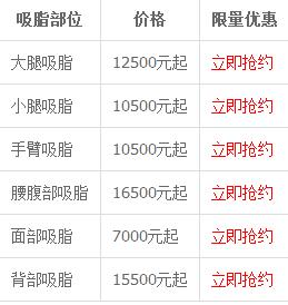 2017暑期*新上海华美吸脂价格表一览
